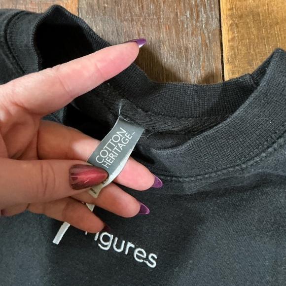 7 Figures Black Embroidered Logo Sweatshirt Size Large - Picture 6 of 6